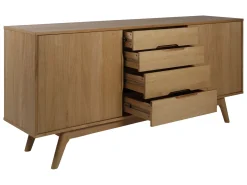 Komoda Oslo dębowa 180 cm, 2 drzwiczki 4 szuflady, kolor dębowy olejowany