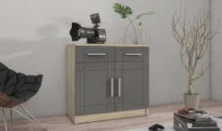 Komoda PARI 2D dąb sonoma / grafit
