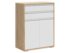 Komoda Reserve 80 cm z 2 drzwiami i 2 szufladami dąb mauvella/biały