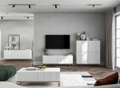 Komoda RTV Glamour Szafka RTV Glamour Biały 168 cm