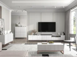 Komoda RTV Glamour Szafka RTV Glamour Biały 168 cm
