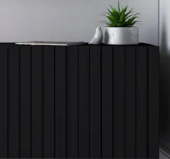 Komoda RTV Loft Szafka RTV Czarny Mat Glamour Rama Czarna
