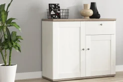 Komoda Stockholm 103 cm z 2 drzwiami i szufladą sosna andersen biała/dąb sonoma ciemna