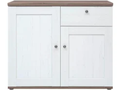 Komoda Stockholm 103 cm z 2 drzwiami i szufladą sosna andersen biała/dąb sonoma ciemna