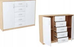 Komoda szafka 2D5S BIAŁY-SONOMA szuflady regał