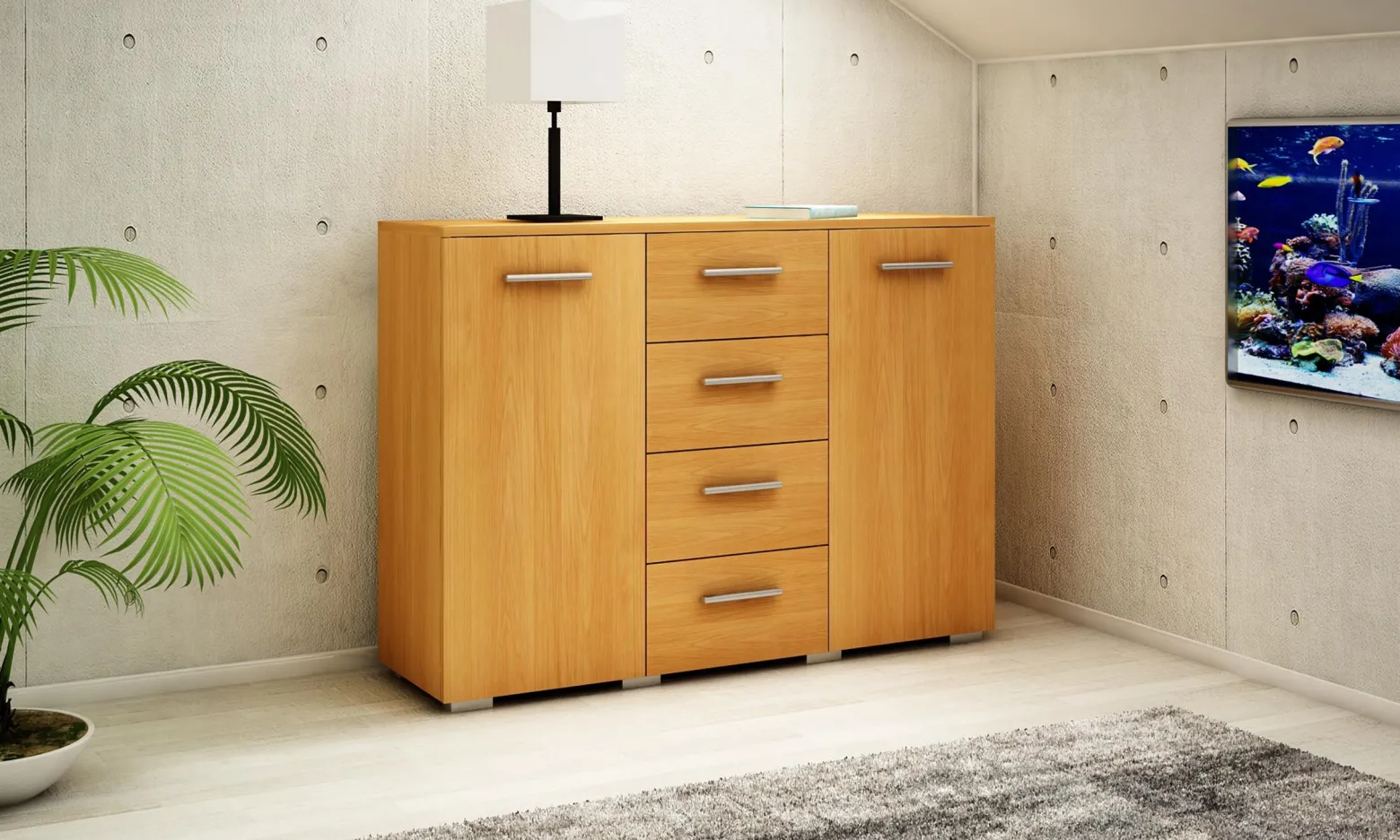 Komoda szafka HELENA 120cm 2D4S OLCHA 4 szuflady