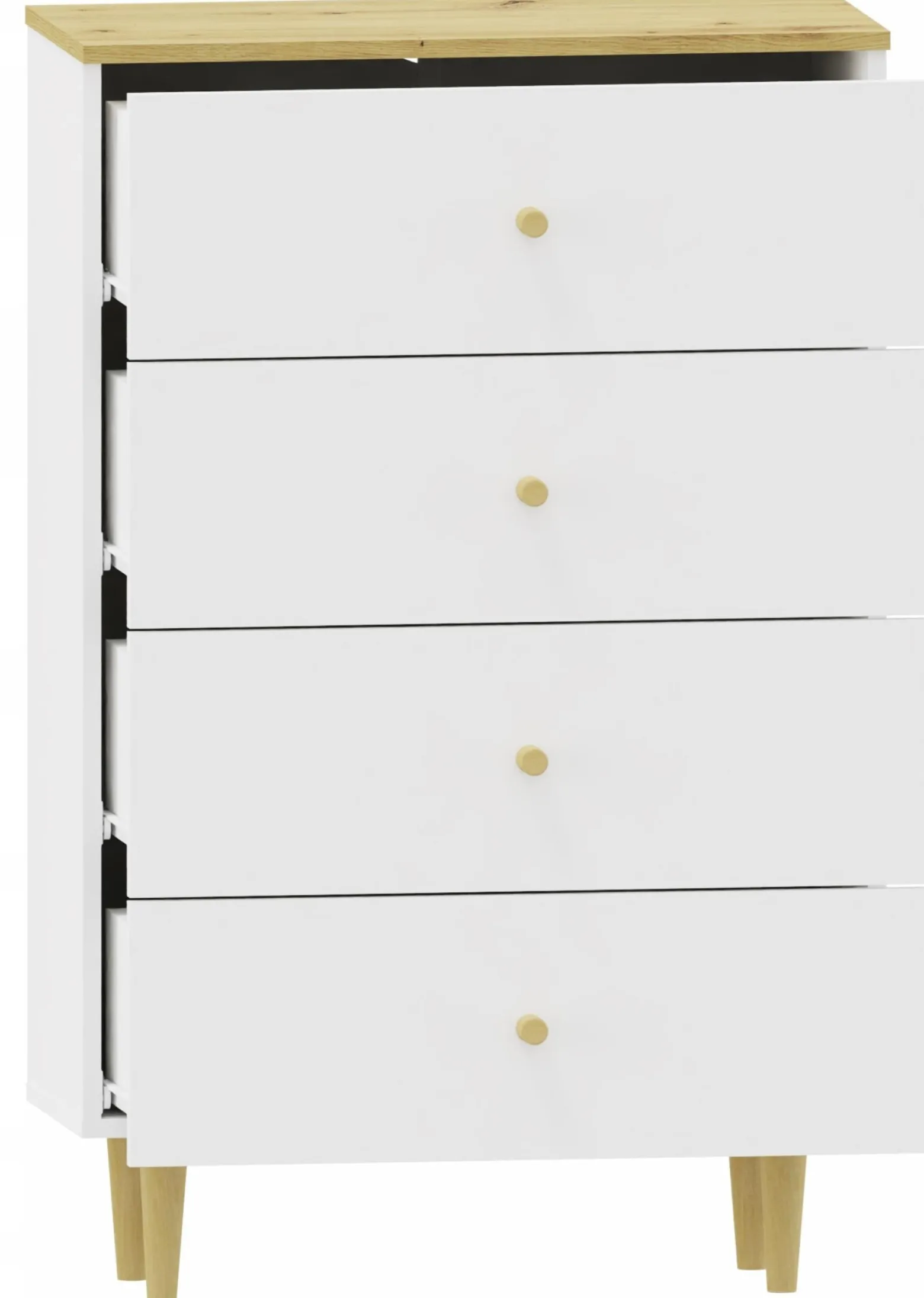 Komoda szafka RANGE COM 70 4S artisan-biały szuflady regał ubrania zabawki