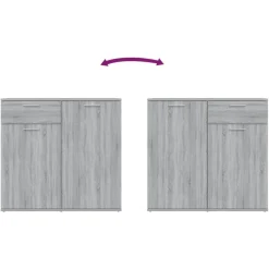 Komoda Szafka Stolik Półki Do Salonu Pokoju Szary Mat 80x36x75 cm