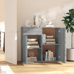 Komoda Szafka Stolik Półki Do Salonu Pokoju Szary Mat 80x36x75 cm