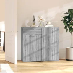 Komoda Szafka Stolik Półki Do Salonu Pokoju Szary Mat 80x36x75 cm