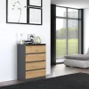 Komoda szfka 4 szuflady M4 Antracyt/Dąb Artisan