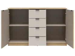 Komoda Tabina 140 cm z 2 drzwiami i 4 szufladami dąb mauvella/kaszmir