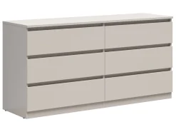 Komoda Tetrix 150 cm z 6 szufladami kaszmir