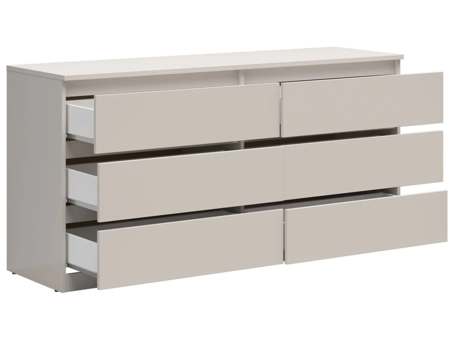 Komoda Tetrix 150 cm z 6 szufladami kaszmir