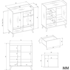Komoda Topeshop Colin 80x92x35 cm biała
