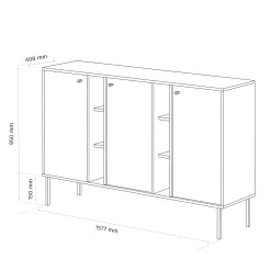 Komoda trzydrzwiowa FLOW 157 cm na nóżkach