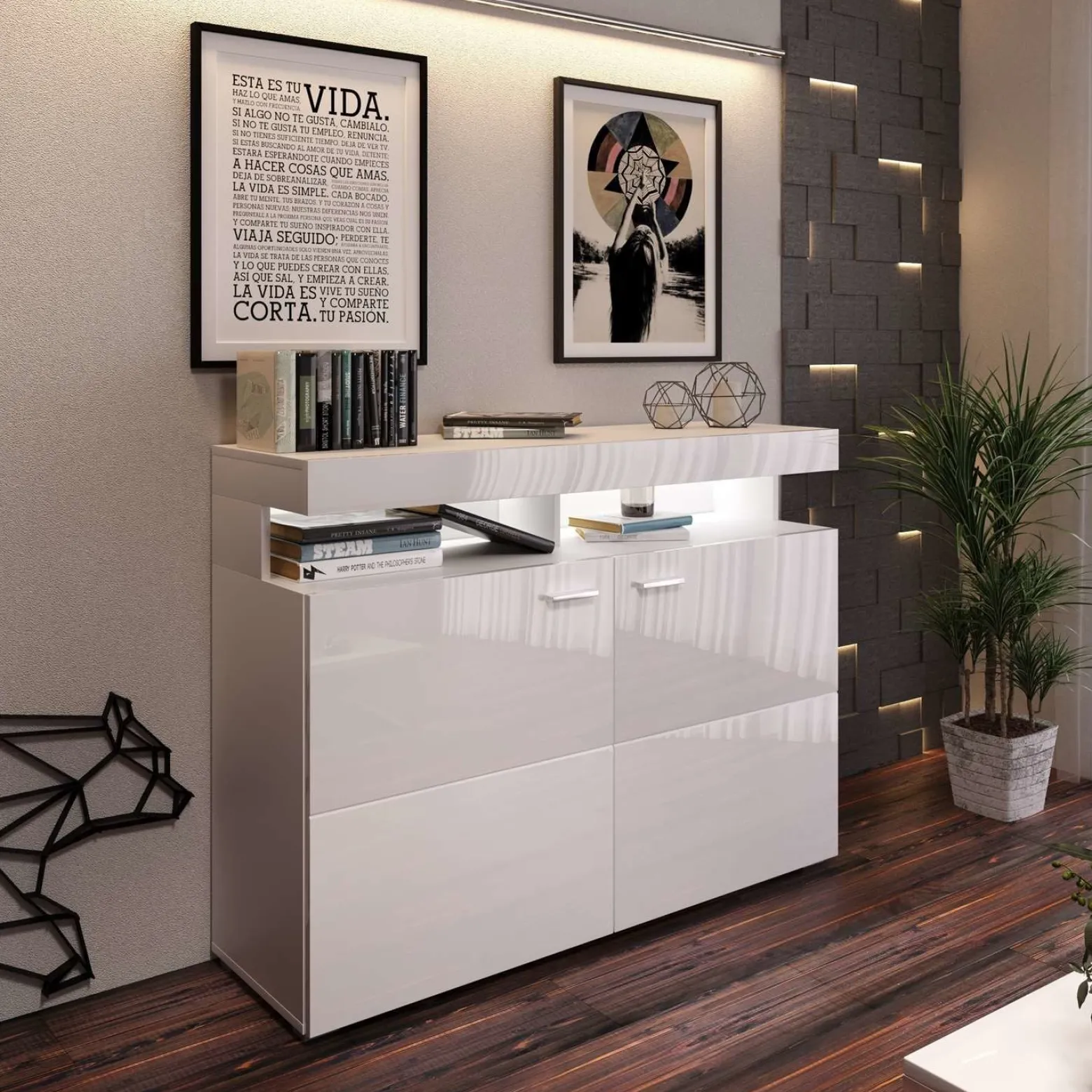 Komoda VANCOUVER W9.862 w wysokim połysku LED