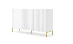 Komoda WAVE 150 cm 3D frez biały mat