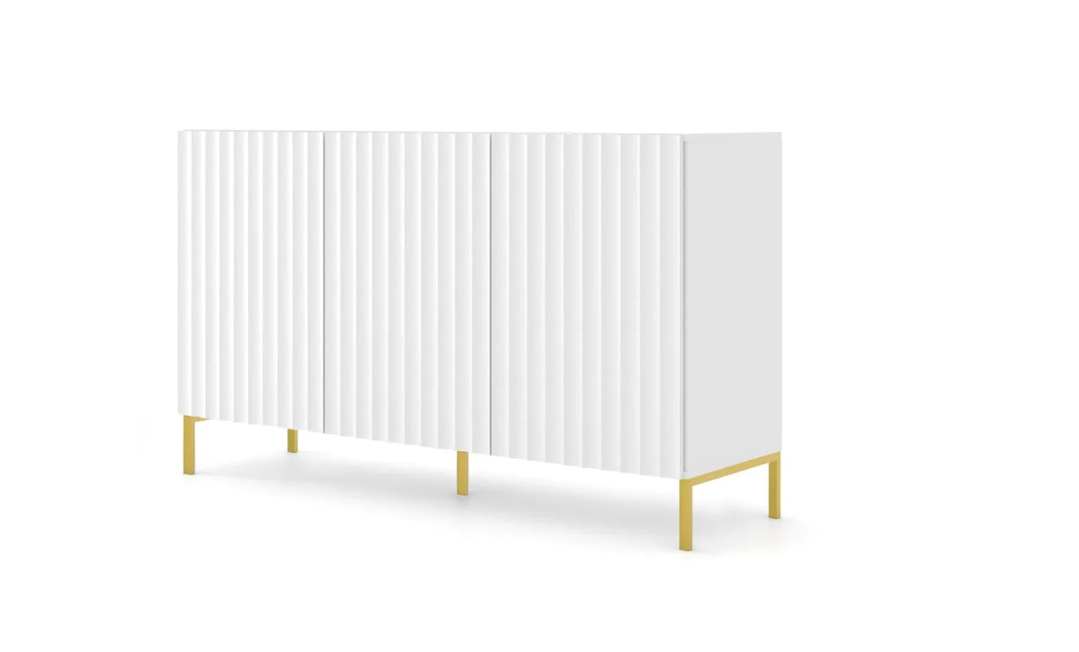 Komoda WAVE 150 cm 3D frez biały mat
