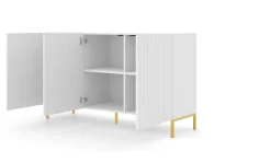 Komoda WAVE 150 cm 3D frez biały mat