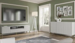 Komoda WAVE 150 cm 3D frez biały mat