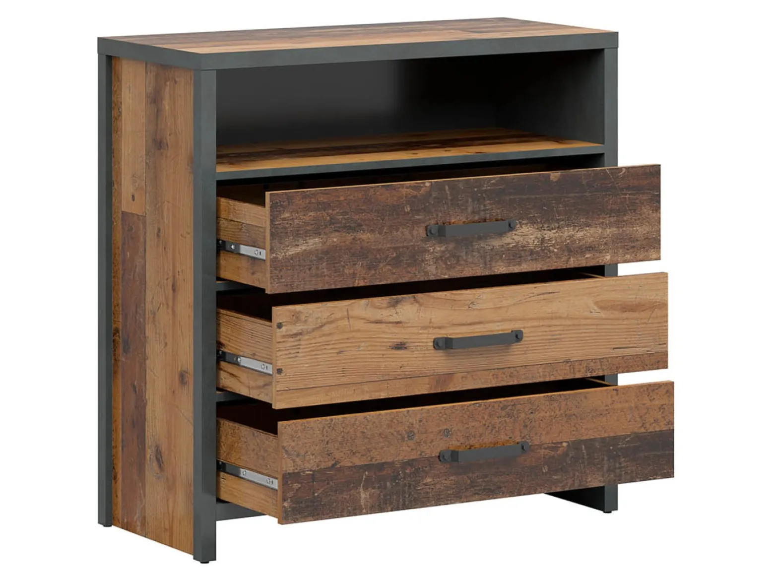 Komoda Weston 90 cm z 3 szufladami i półką sosna old style