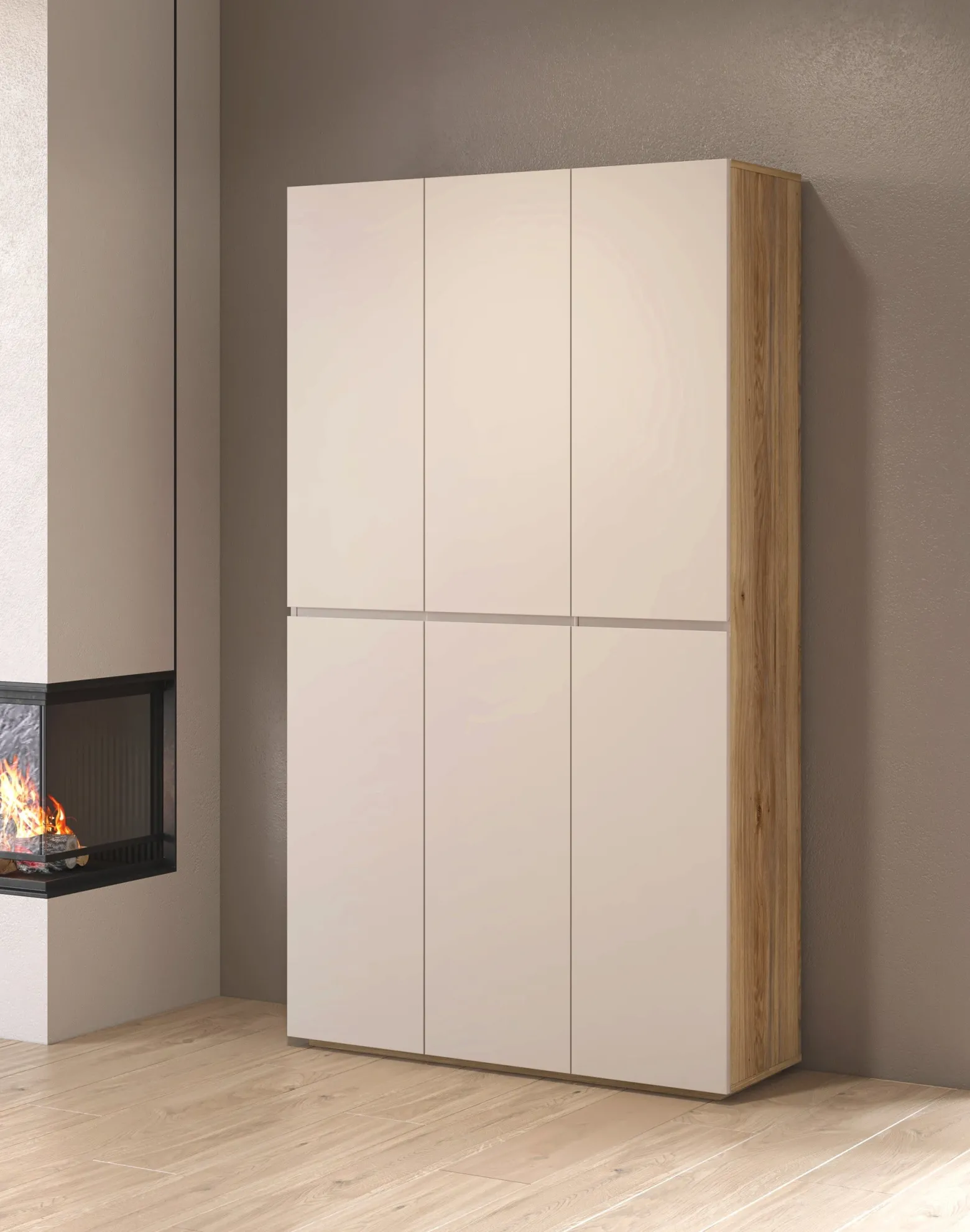 Komoda wysoka 105 cm do salonu z półkami CRISS