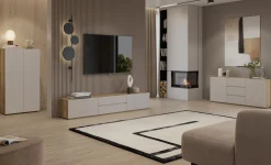 Komoda wysoka 105 cm do salonu z półkami CRISS