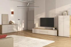 Komoda wysoka 105 cm do salonu z półkami CRISS