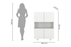 Komoda z frontami 3D Skandica CUBO HIGH / biały / 85cm