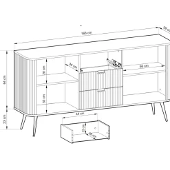 Komoda ZIVIO 02 kaszmir / czarny