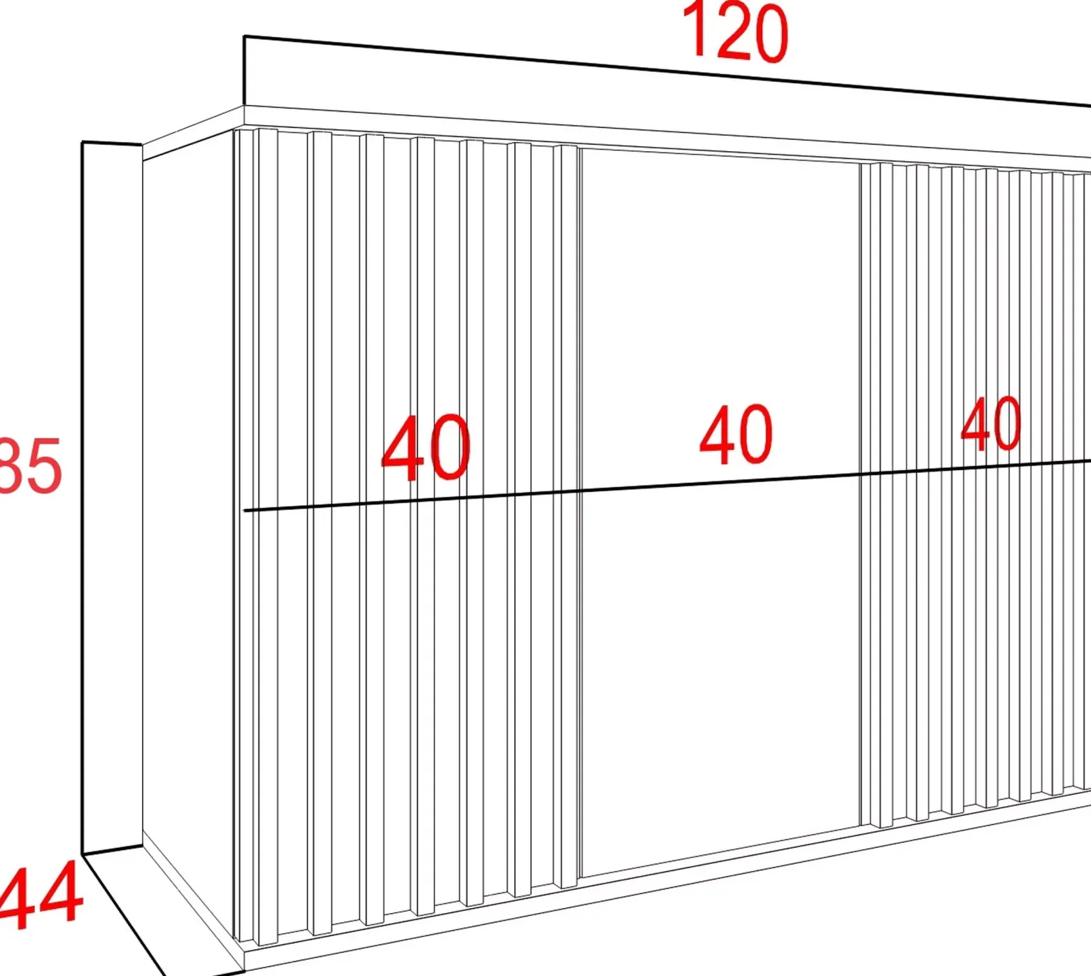 Komoda z półkami 120 cm NELGARI