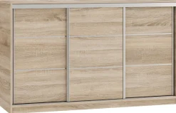 Komoda z szufladami i drążkami 160 cm TOP dąb sonoma