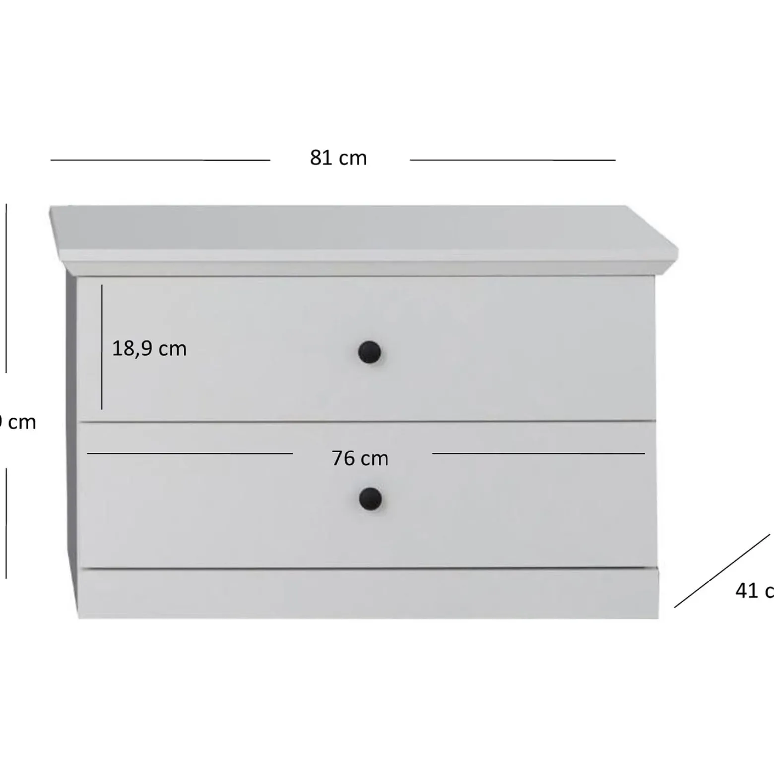 Komoda z Szufladami Niska do Przedpokoju DIVE 81 cm Biała