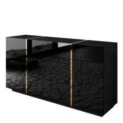 Komoda z szufladami ONYX czarny połysk 158 cm PUSH OPEN