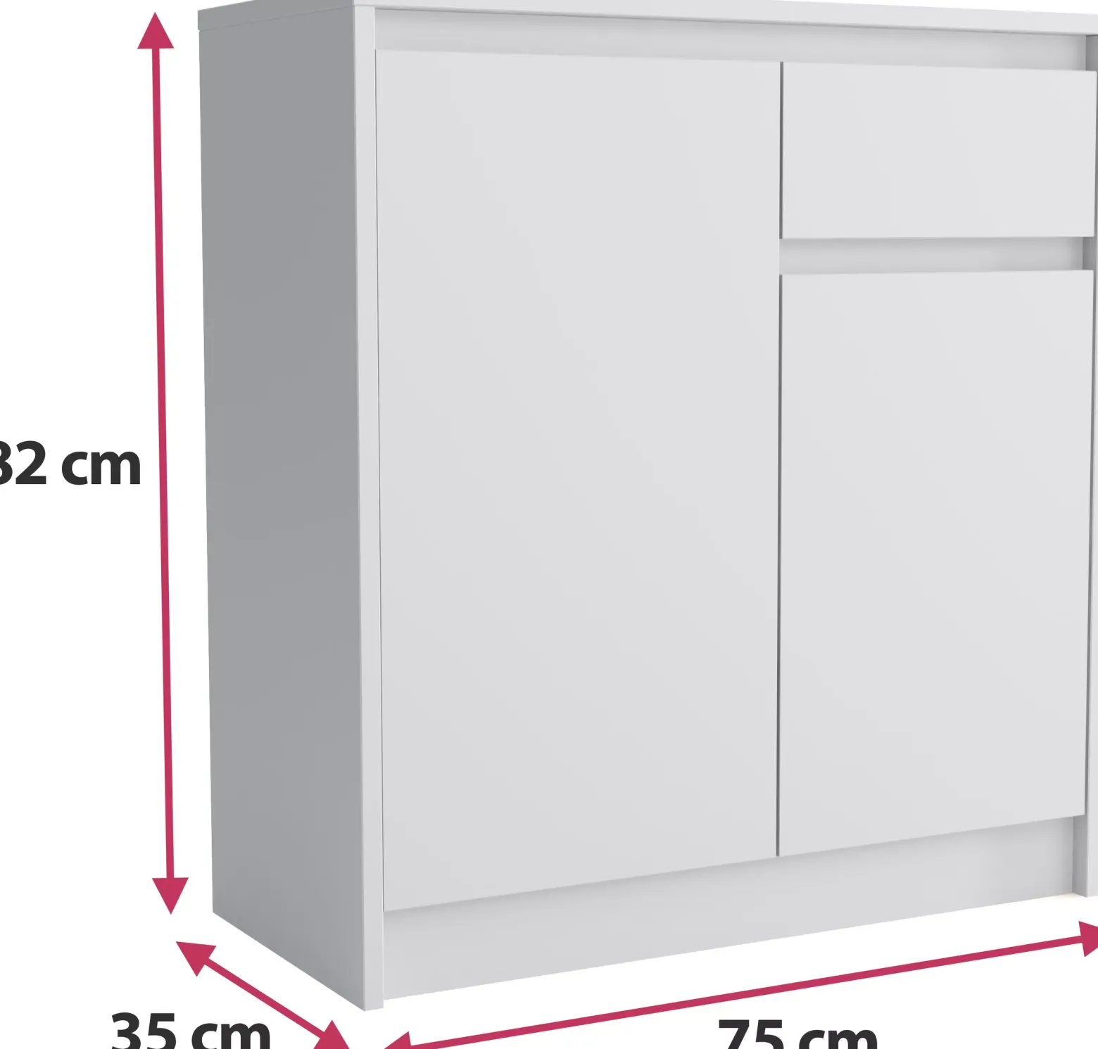 Komoda z szufladą 75 cm ARTEGO biały