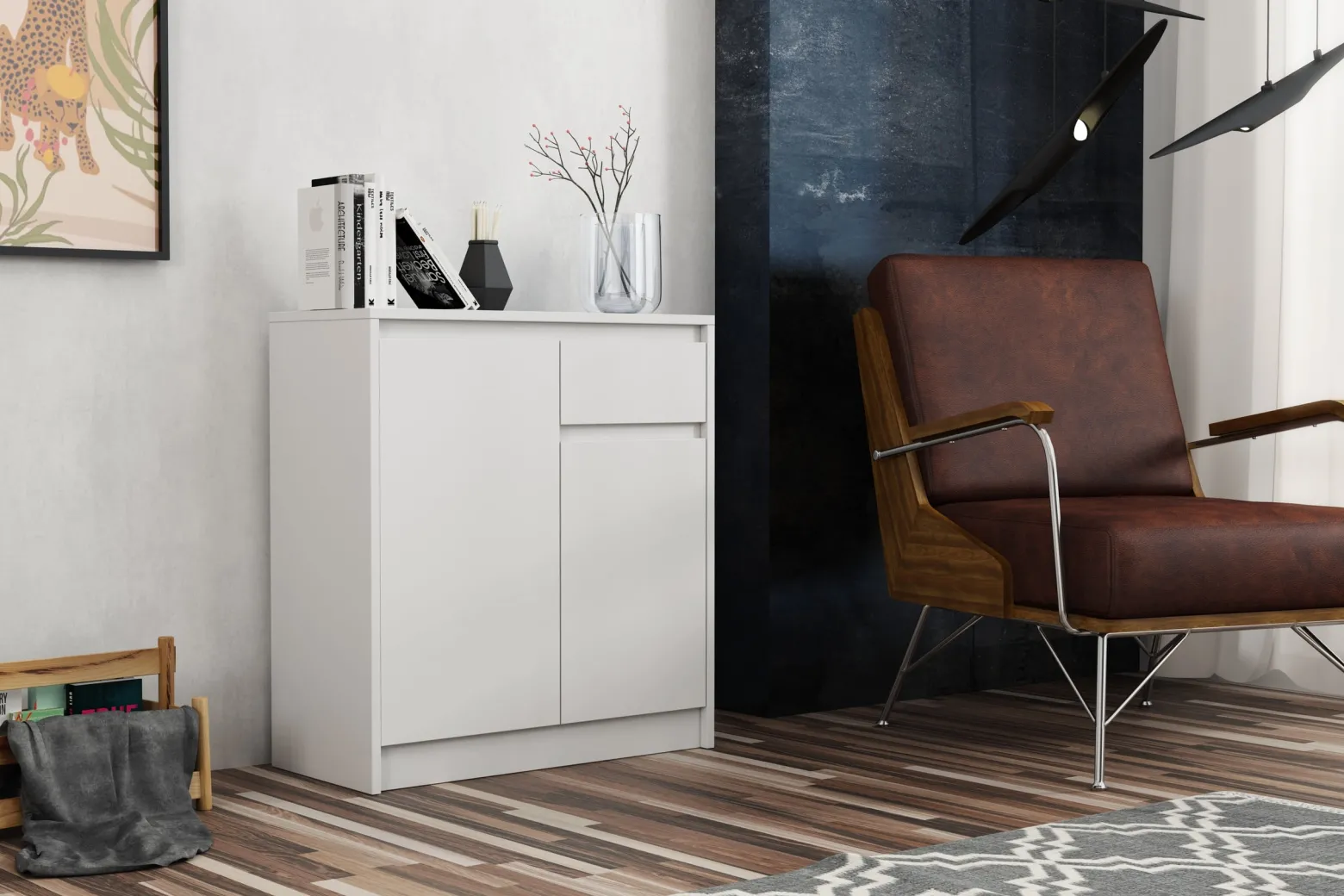 Komoda z szufladą 75 cm ARTEGO biały