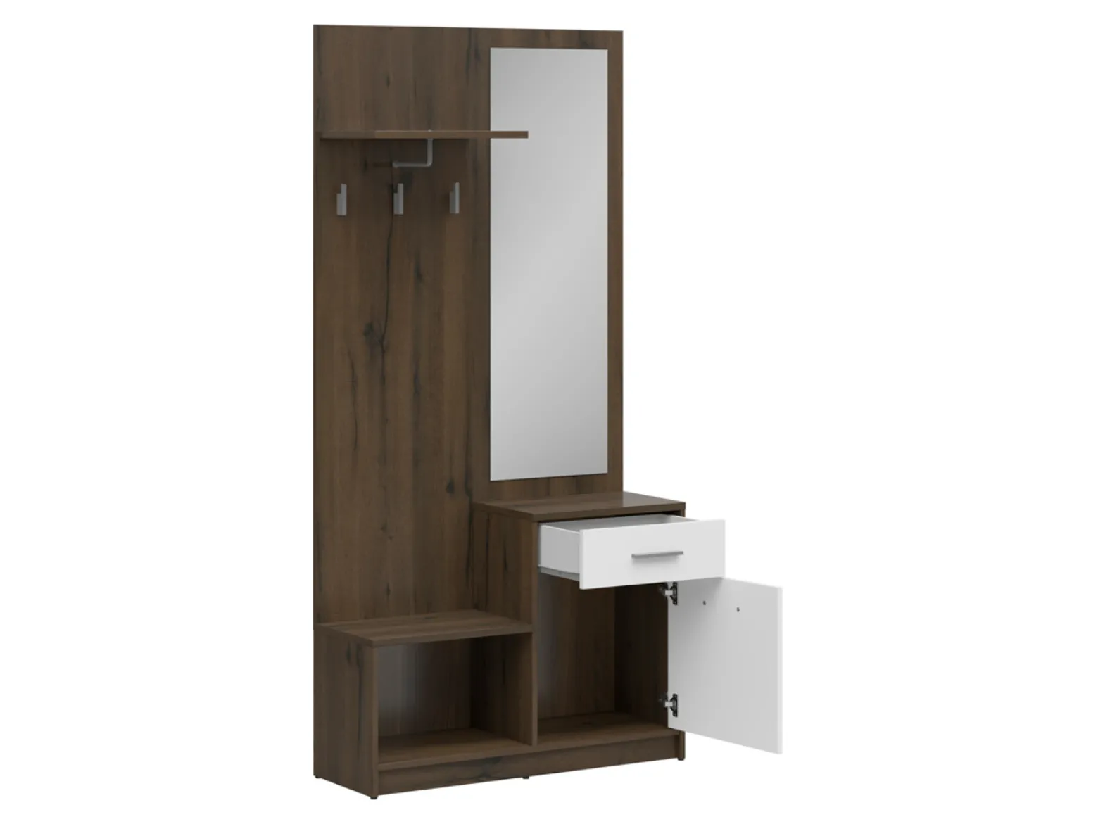 Komplet do przedpokoju Nepo Plus 90 cm dąb noble/biały