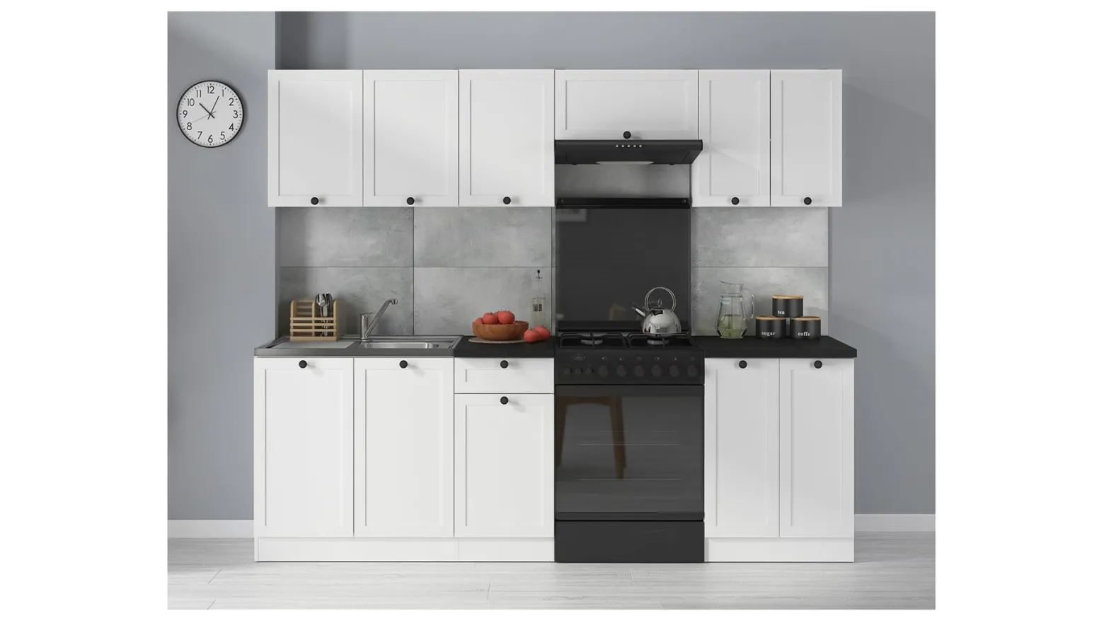 Komplet kuchenny Junona Line 240 cm biały bez blatu