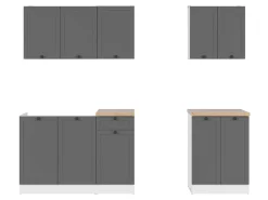 Komplet kuchenny Junona Line A 180 cm grafitowy z blatem