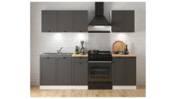 Komplet kuchenny Junona Line A 180 cm grafitowy z blatem