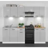 Komplet kuchenny Junona Line 230 cm jasny szary połysk bez blatu