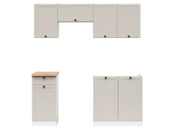 Komplet kuchenny Junona Line 180 cm biały/uni kaszmir z blatem