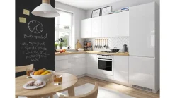 Komplet kuchenny narożny Sole 270x180 cm biały połysk