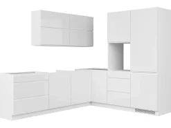Komplet kuchenny narożny Sole 260x225 cm biały połysk