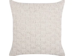 Komplet 2 poduszek pleciona 45 x 45 cm beżowe