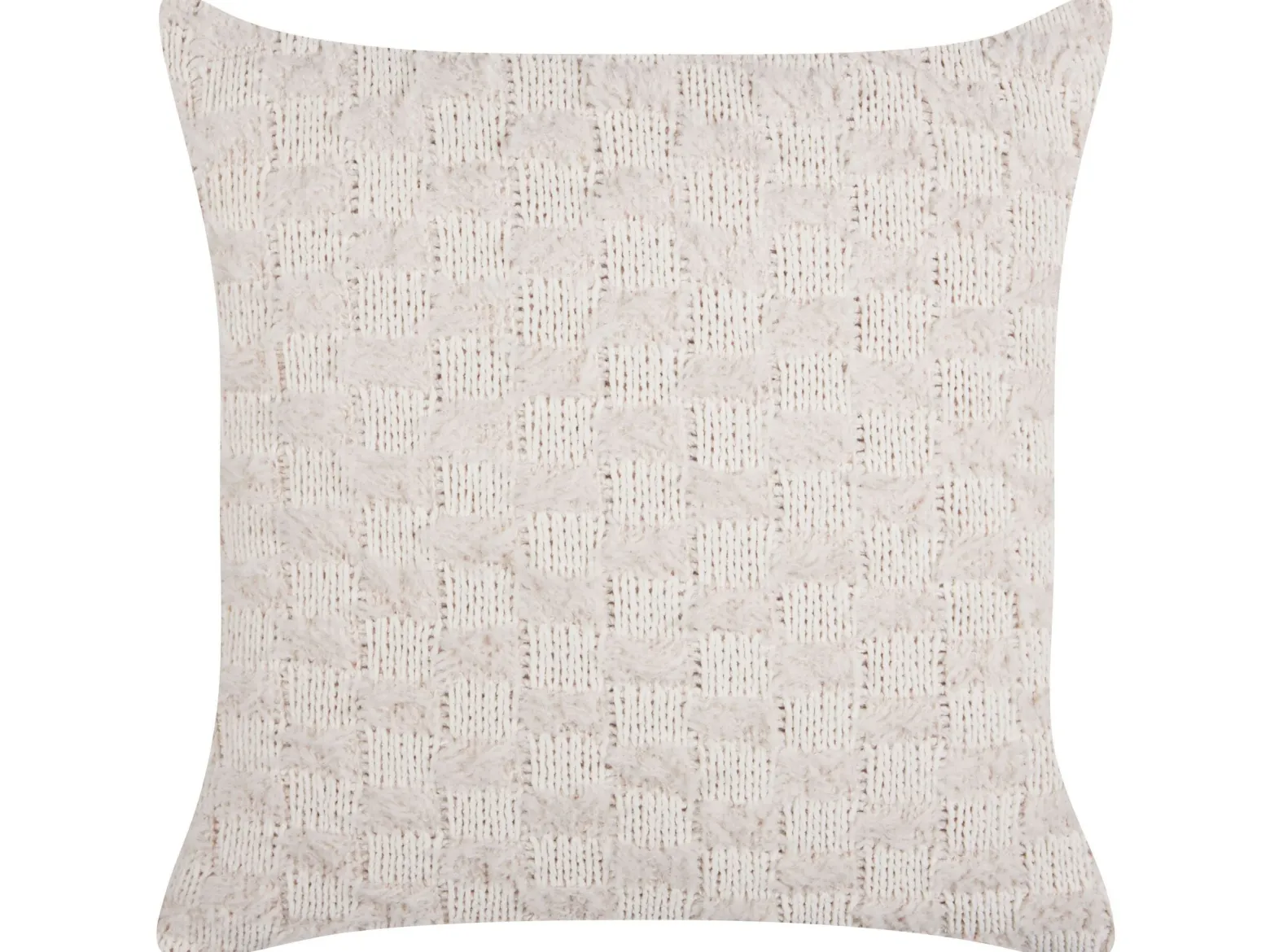 Komplet 2 poduszek pleciona 45 x 45 cm beżowe