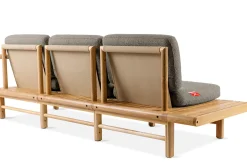 KONSIMO ATREDA Sofa do ogrodu/na taras z półką, szara, boho szer.245 cm