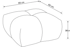 KONSIMO VENA Zestaw mebli sofa 2os. fotel i puf, japandi, tkanina boucle