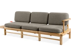 KONSIMO ATREDA Sofa do ogrodu/na taras z półką, szara, boho szer.245 cm